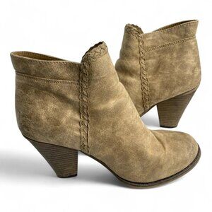 Maurices Faux Leather Brown Western Ankle Boots Women's 10